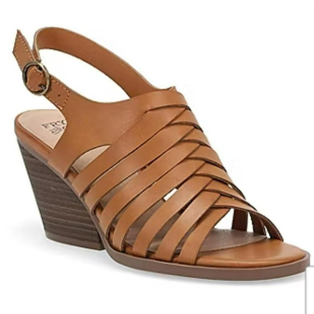 Frye women tan sandals NWT Sz 9 Boho Cottage Church Summer Wedding Guest - Picture 3 of 8